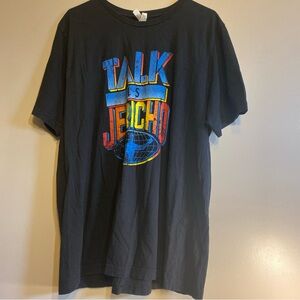 WCW Chris Jericho Talk Is Jericho 2XL Black Graphic Tee Short Sleeve Vtg Y2K AEW